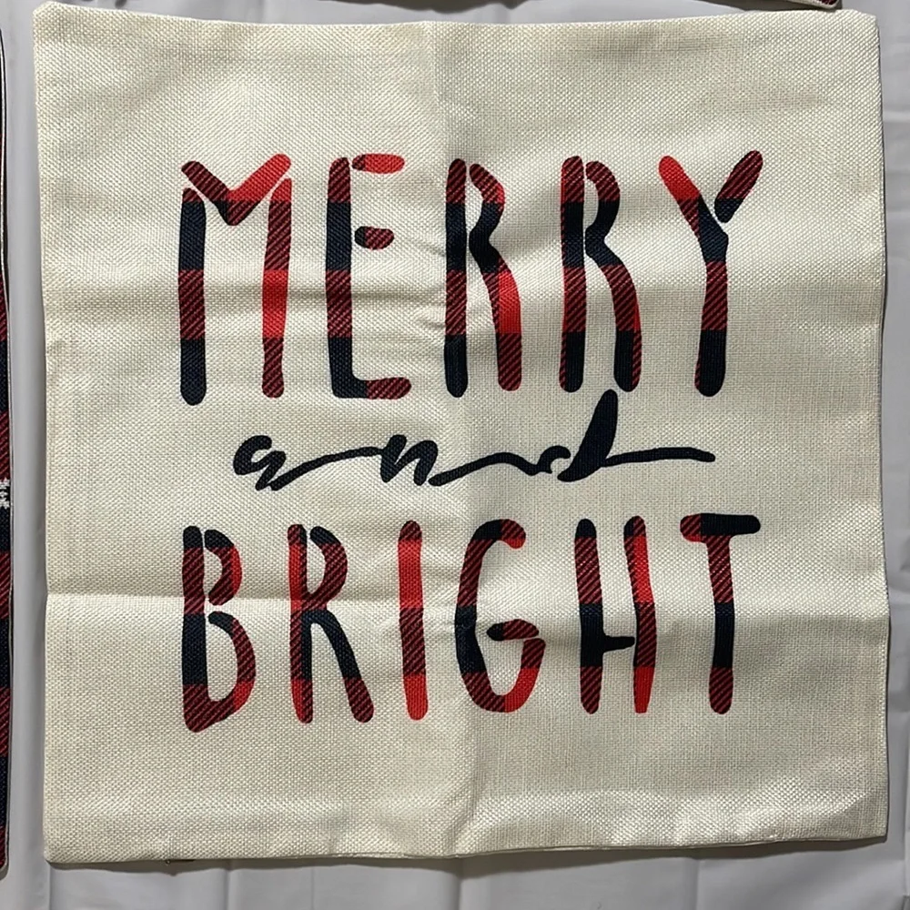 4pcs Christmas Throw Pillows, inserts NOT included-
17.7x17.7 Inch B4 - Picture 3 of 7